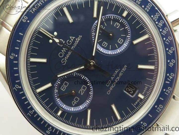 0514 SpeedMaster MoonWatch SS OMF 1:1 Best Edition Blue Dial On SS Bracelet A9300 V Casual 8088